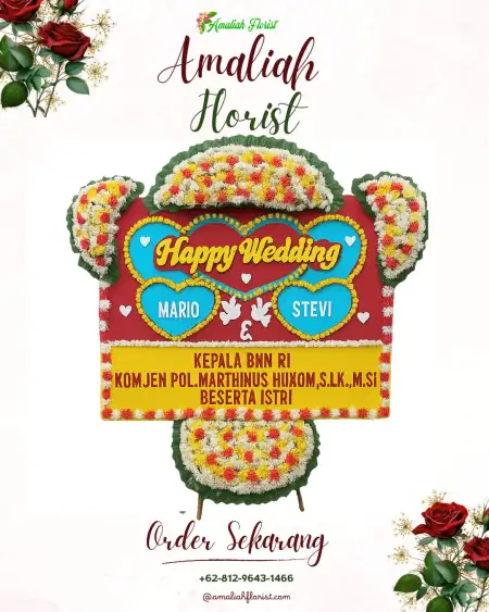 Papan Bunga Pernikahan Karu